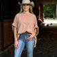 Washed Boot Stitch Oversized Tee - She Chester