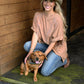 Washed Boot Stitch Oversized Tee - She Chester