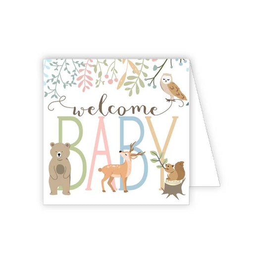 Welcome Baby Forest Animals Enclosure Card - She Chester
