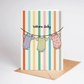 Welcome Baby Onesies Rainbow Striped New Baby Greeting Card - She Chester