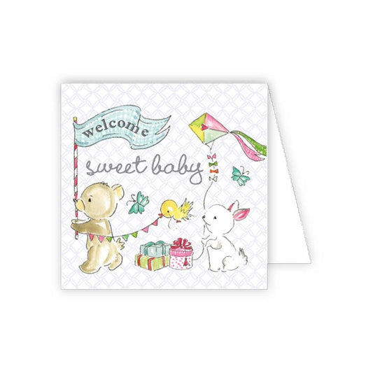 Welcome Sweet Baby Animal Parade Enclosure Card - She Chester
