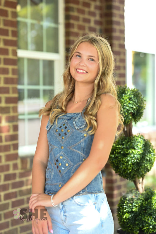 Western Buckle Strap Top - She Chester
