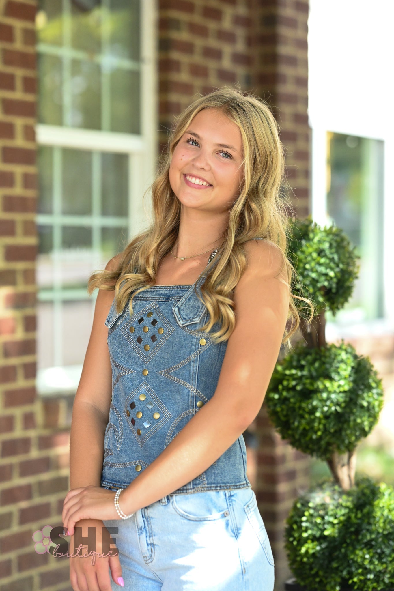 Western Buckle Strap Top - She Chester