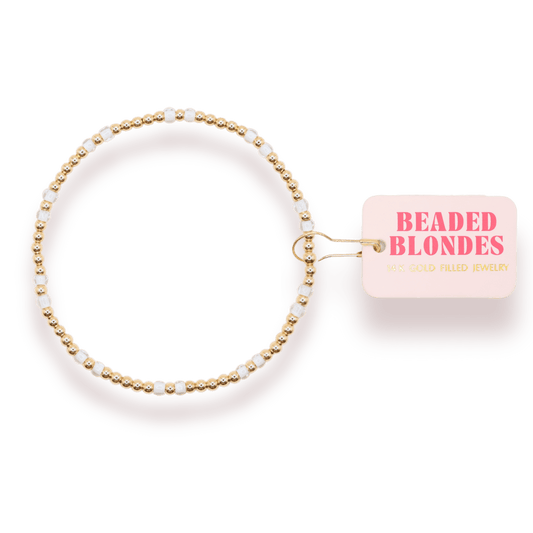 White Hazel Bracelet: Standard 6.75 inch - She Chester