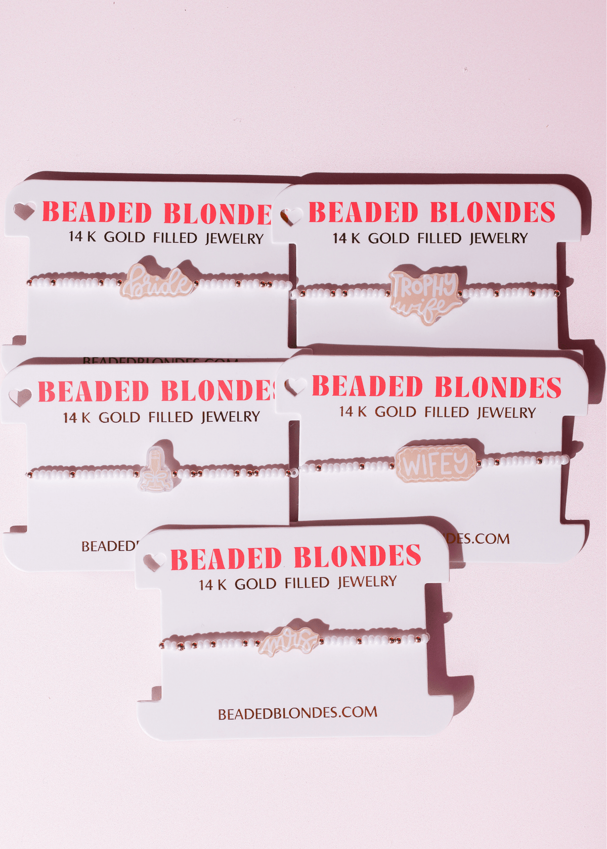 Wifey Bracelet on White Pearl: Standard 6.75 Inch - She Chester