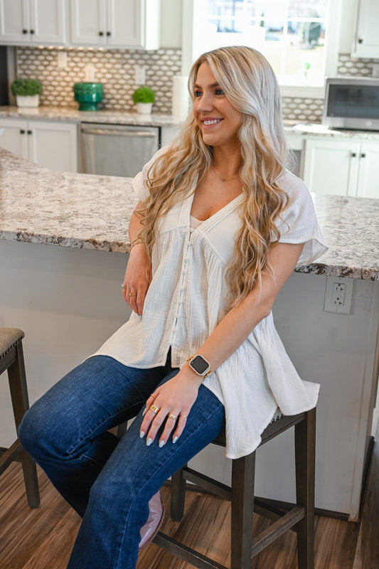 Winchester White Peplum Top - She Chester