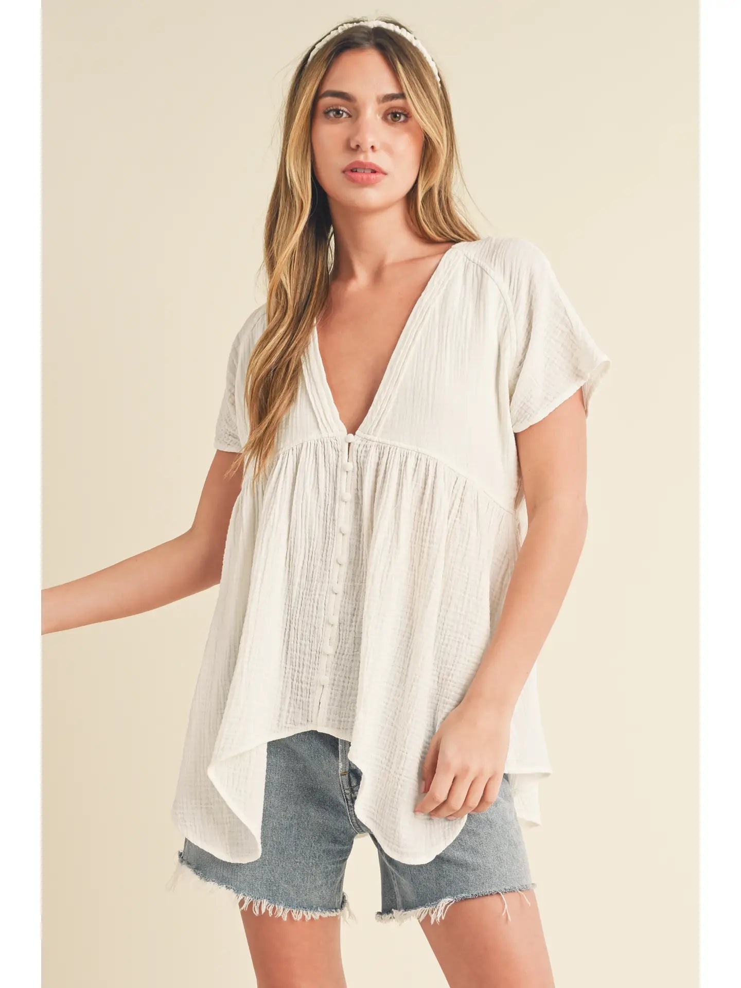 Winchester White Peplum Top - She Chester