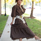 Winslet Brown Gingham Maxi - She Chester
