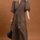 Winslet Brown Gingham Maxi - She Chester