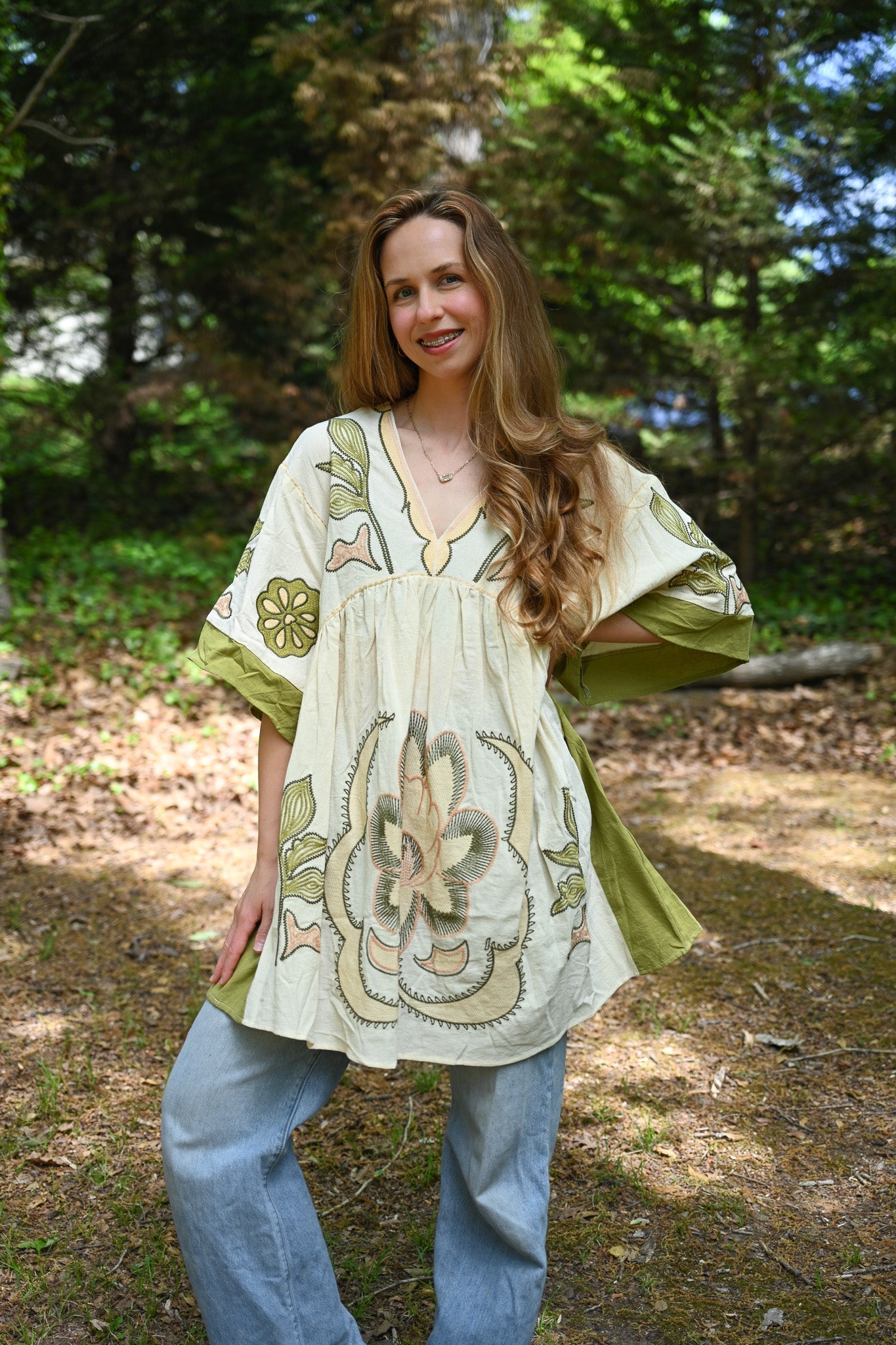 Woodstock Green Mini Dress - She Chester