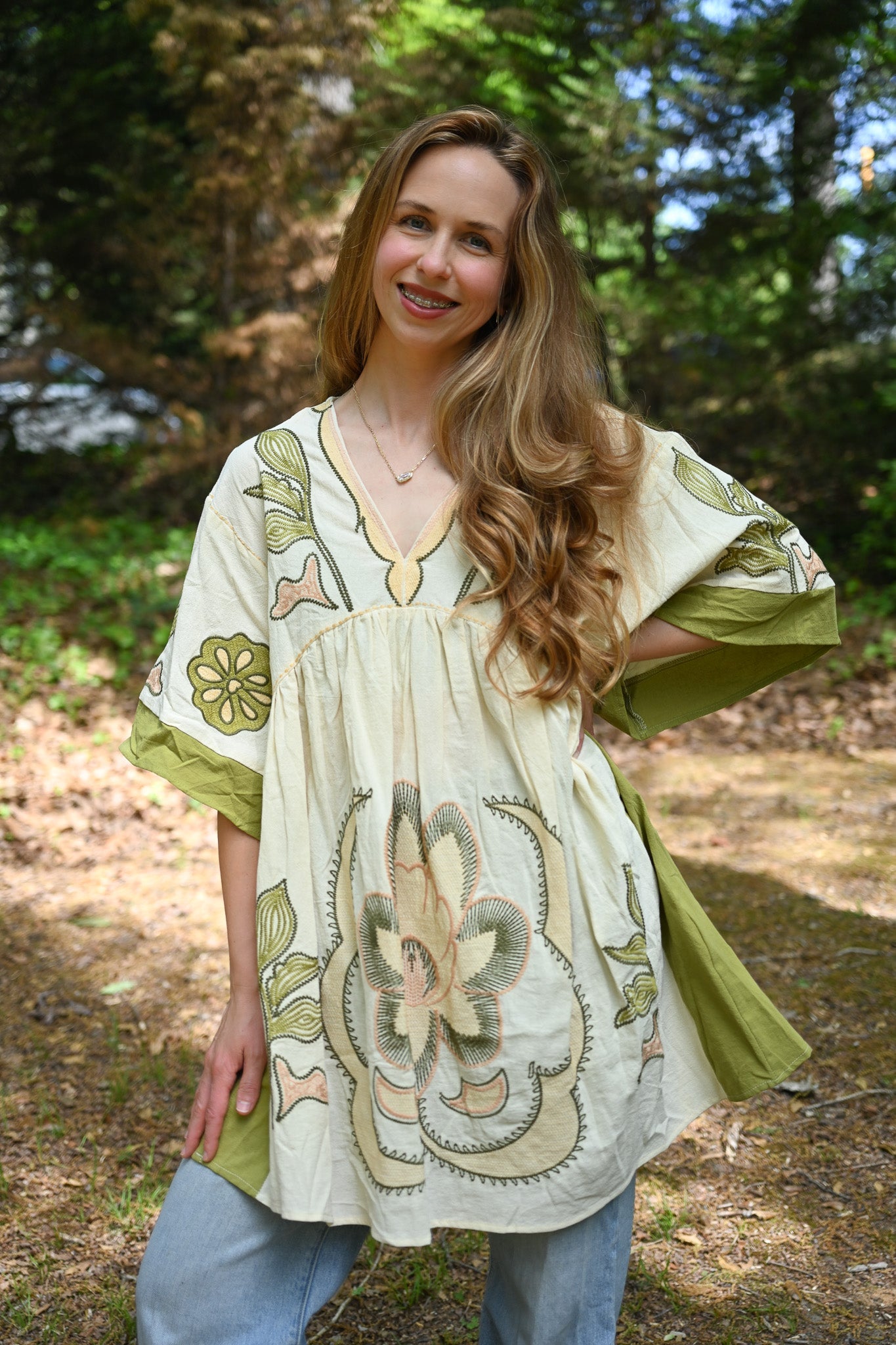 Woodstock Green Mini Dress - She Chester