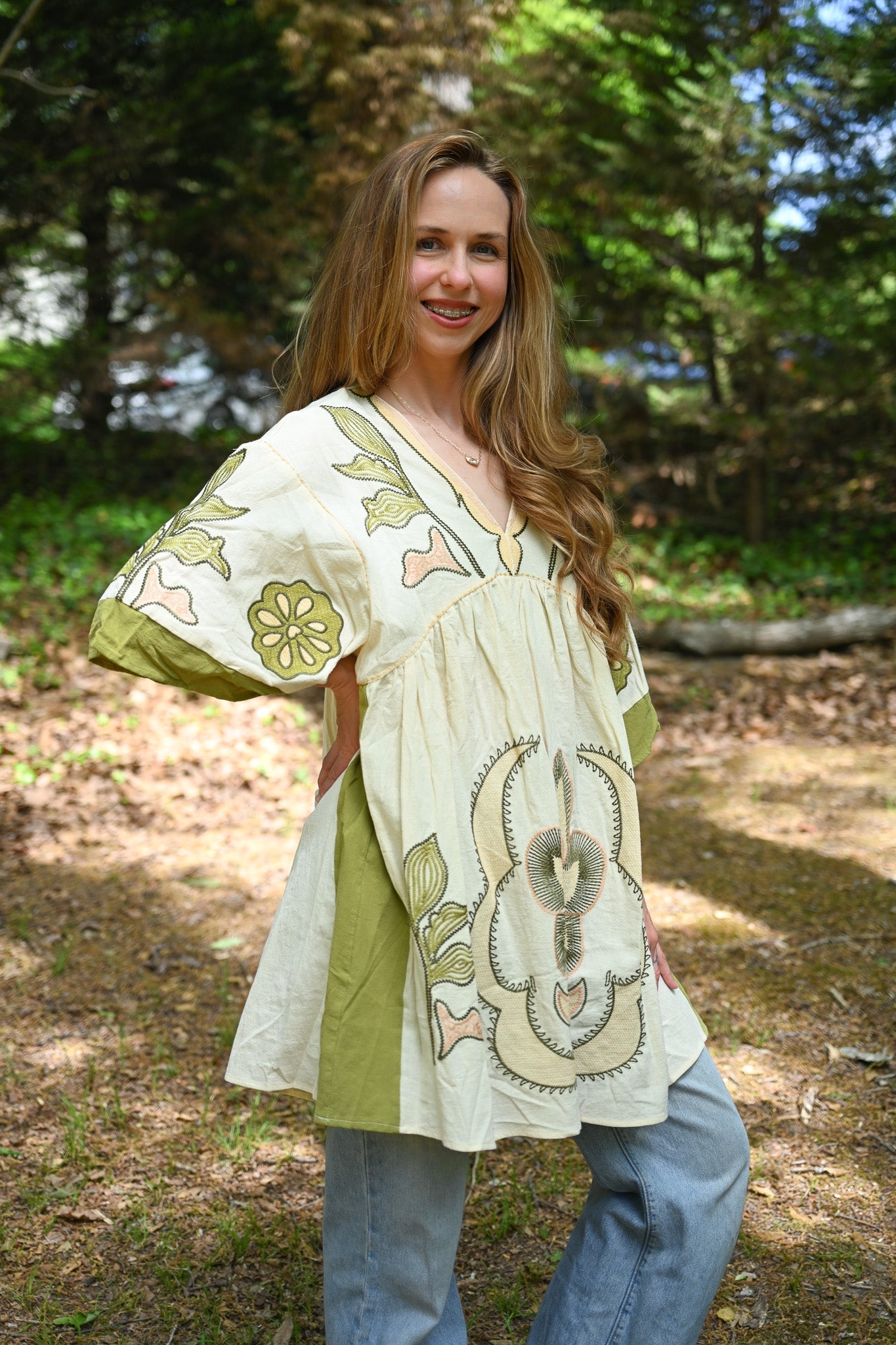 Woodstock Green Mini Dress - She Chester