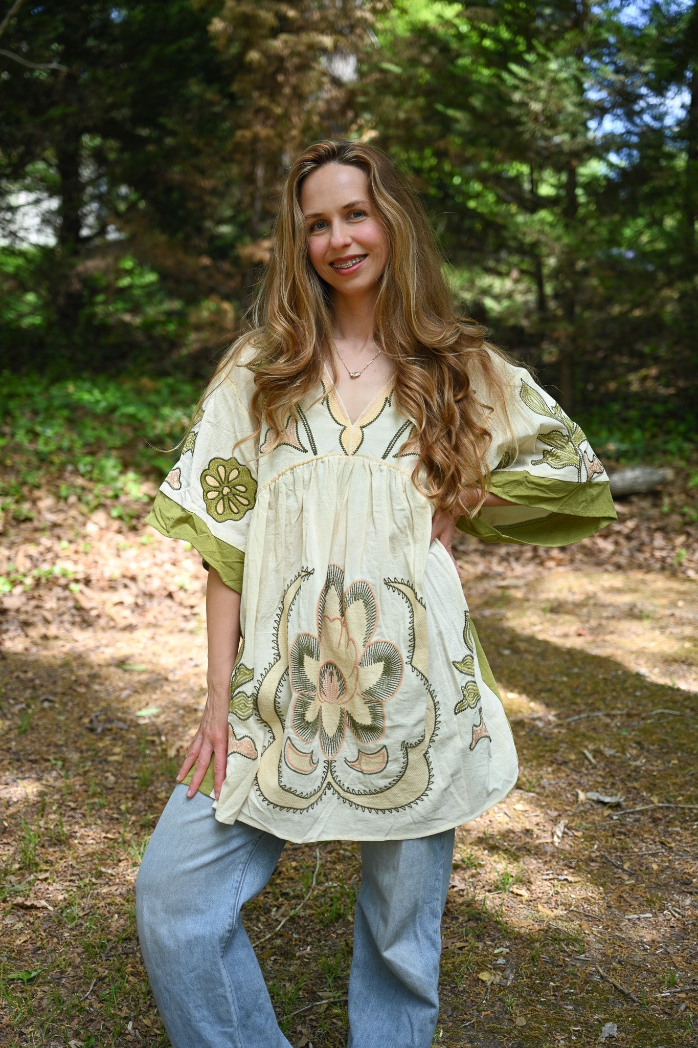 Woodstock Green Mini Dress - She Chester