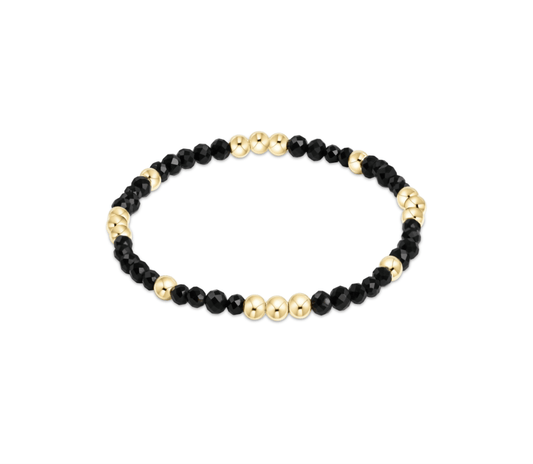 Worthy 3MM Bead Bracelet - Faceted Onyx - She Chester