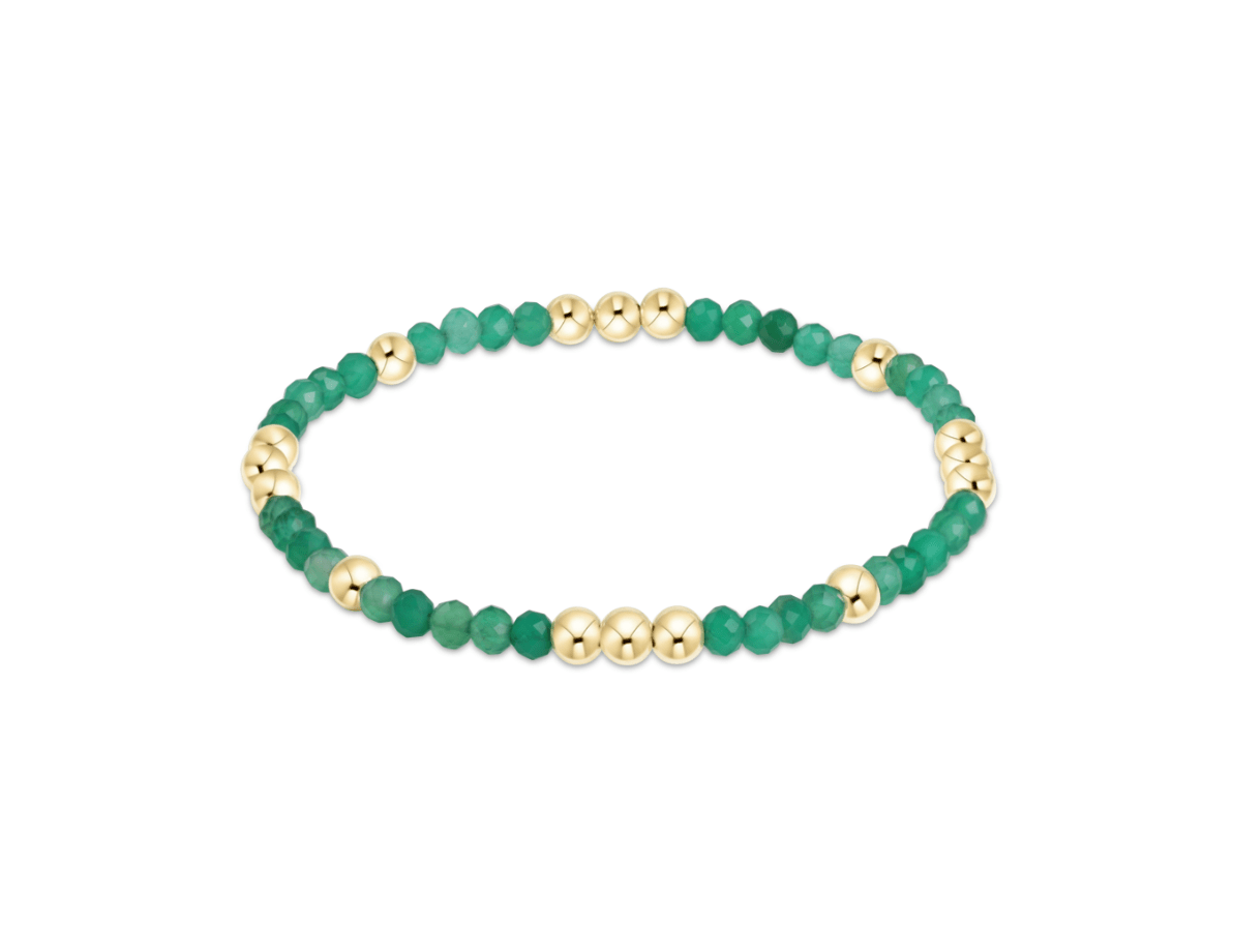 Worthy 3MM Bead Bracelet - Green Onyx - She Chester