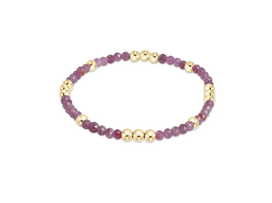 Worthy 3MM Bead Bracelet - Ruby - She Chester