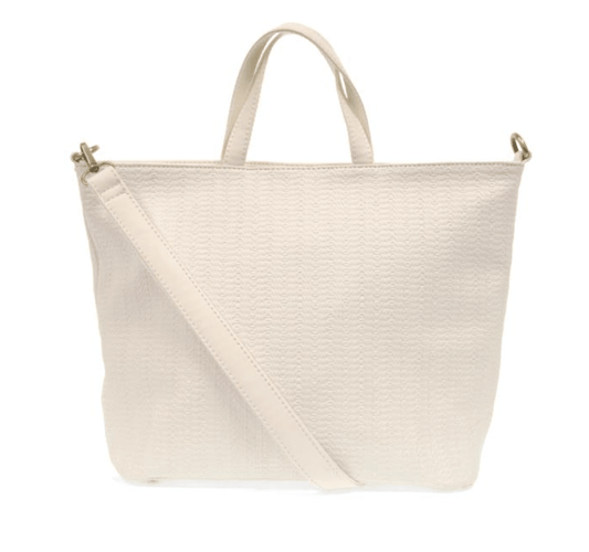 Woven White Convertible Shopper - She Chester