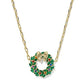 Wreath Short Pendant Necklace - Gold Multi Mix - She Chester