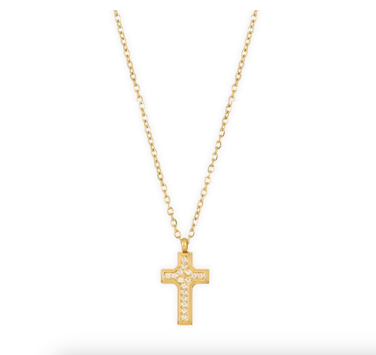 Wyatt Mini Cross Pendant Gold Necklace - She Chester