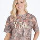 Yall Boots Camo Mineral Wash Tee - She Chester