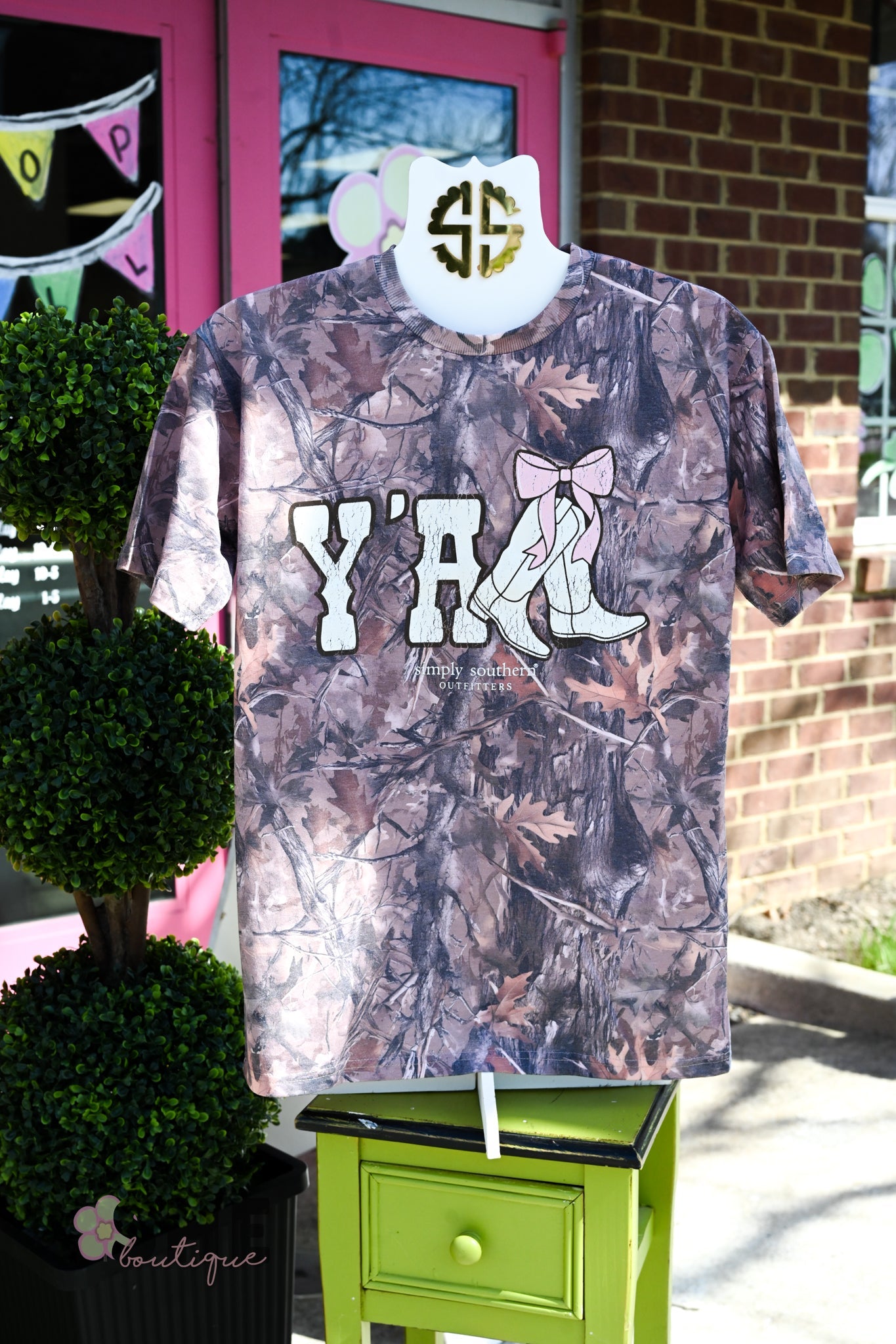 Yall Boots Camo Mineral Wash Tee - She Chester