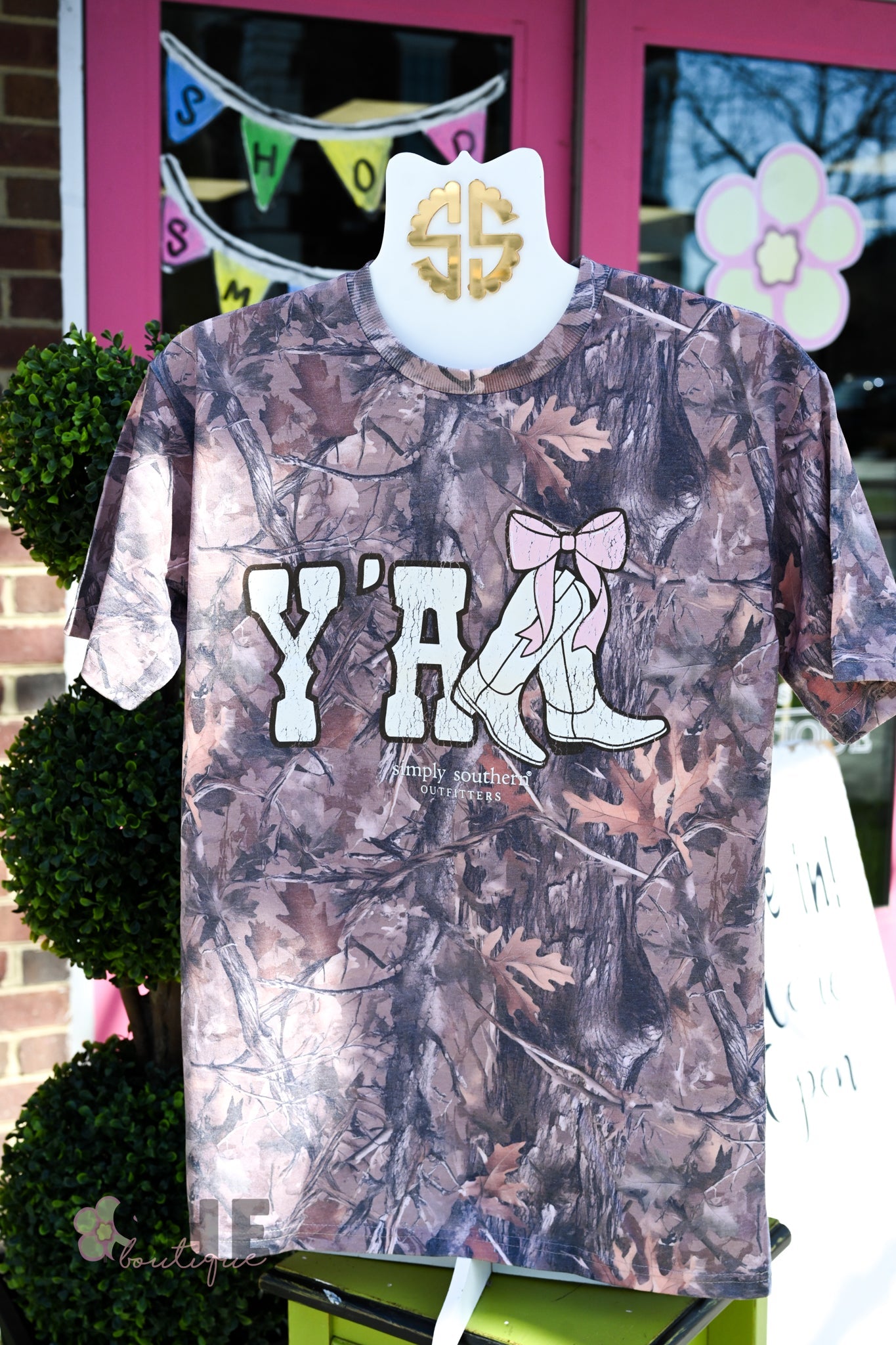 Yall Boots Camo Mineral Wash Tee - She Chester