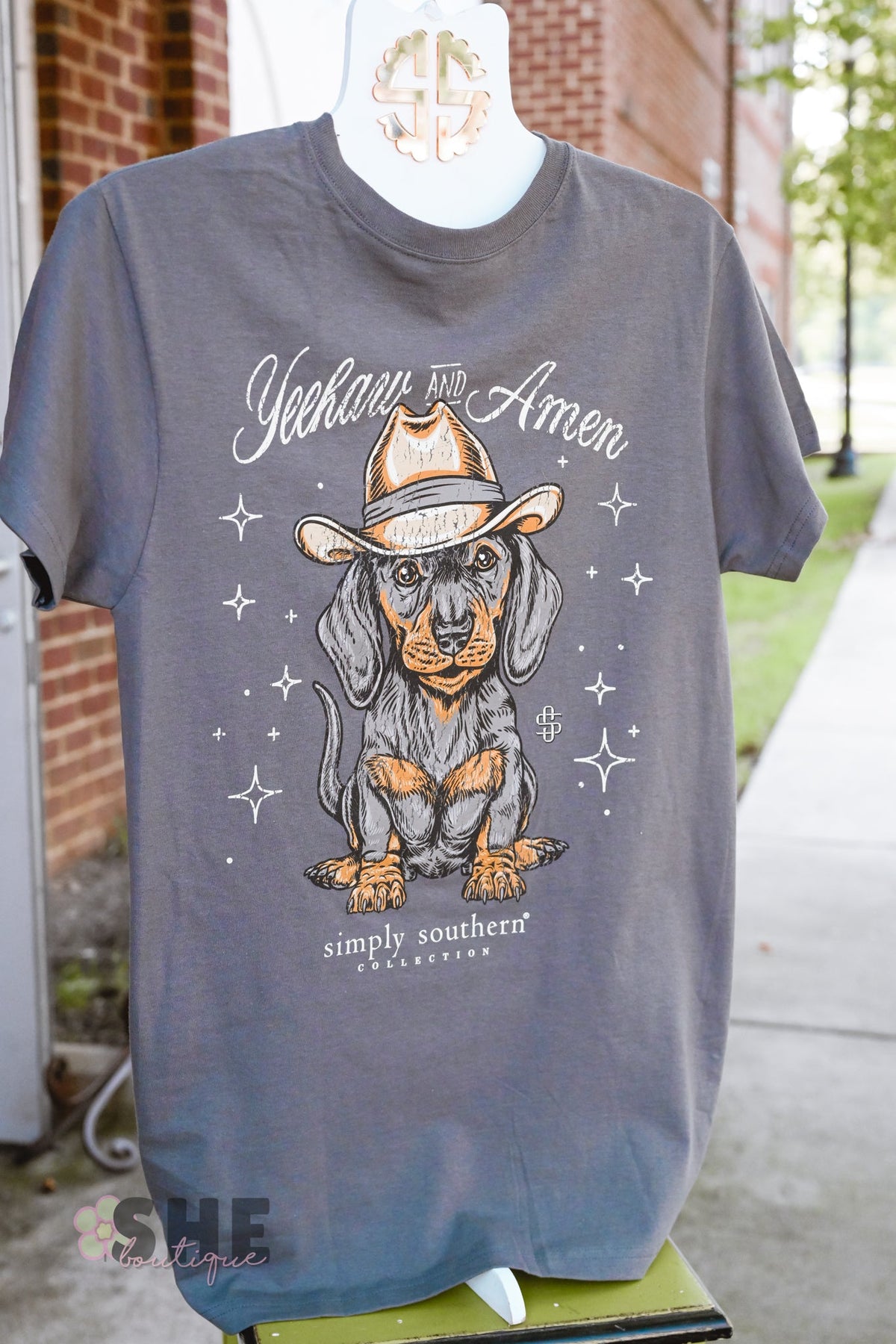 Yeehaw & Amen Dog Tee - She Chester