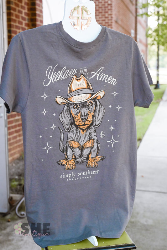 Yeehaw & Amen Dog Tee - She Chester