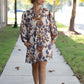 Zahra Brown Floral Dress - She Chester