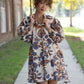 Zahra Brown Floral Dress - She Chester