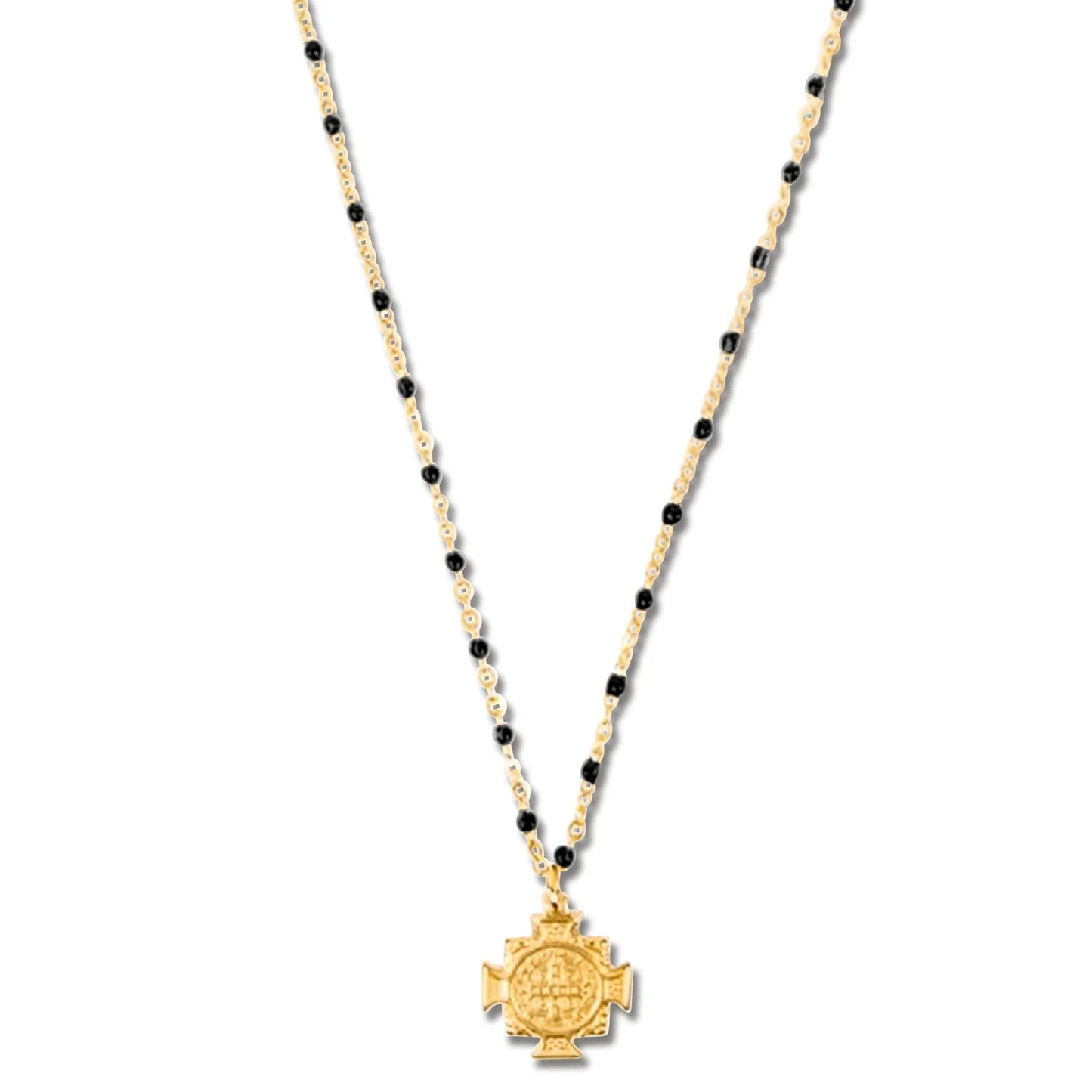 Zayla Cross Pendant Enamel Beaded Necklace - 597 - She Chester