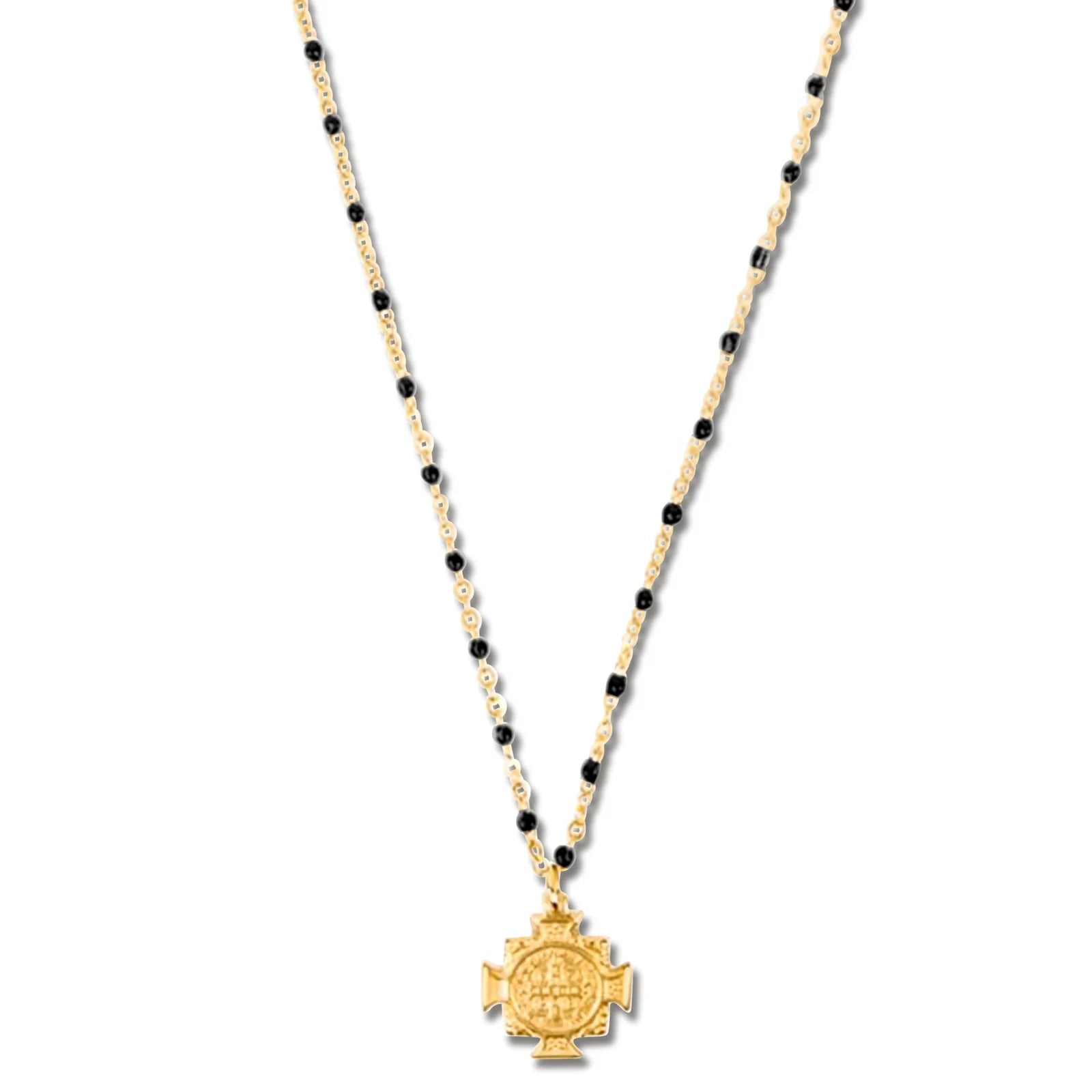 Zayla Cross Pendant Enamel Beaded Necklace - 597 - She Chester