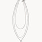 Davis Triple Chain Necklace Rhodium Purple Mica