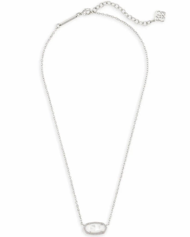 013342 Elisa Necklace Rhodium Ivory MOP - She Chester