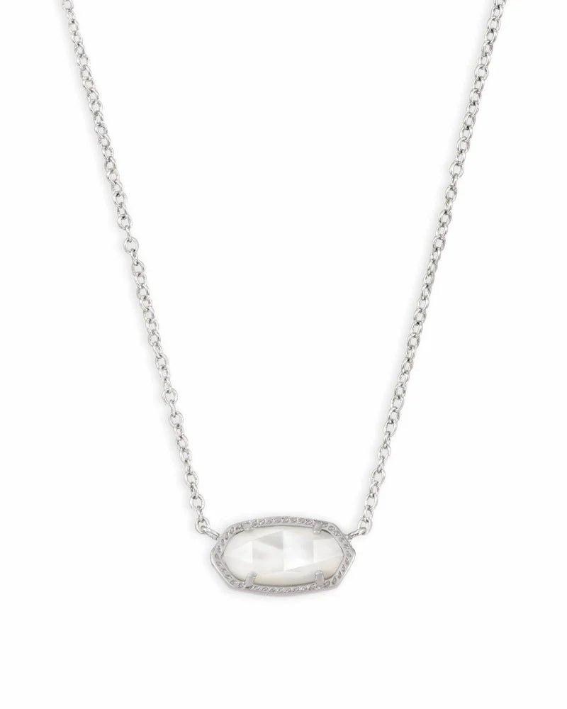 013342 Elisa Necklace Rhodium Ivory MOP - She Chester