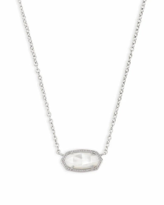 013342 Elisa Necklace Rhodium Ivory MOP - She Chester