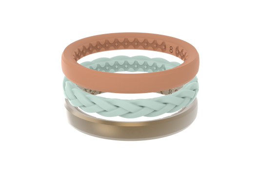 Stackable Gold Coast Groove Rings -