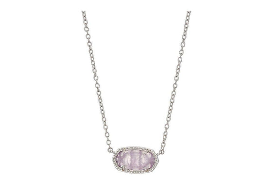 ELISA NECKLACE RHODIUM PURPLE AMETHYST