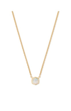 DAVIE PENDANT NECKLACE 18K GOLD VERMEIL WHITE OPAL