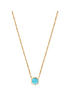 DAVIE PENDANT NECKLACE 18K GOLD VERMEIL TURQUOISE