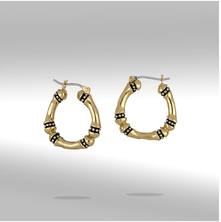 Canias Gold Medium Hoop Earrings G4094