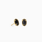 Emilie Stud Earrings GLD/Black Obsidian