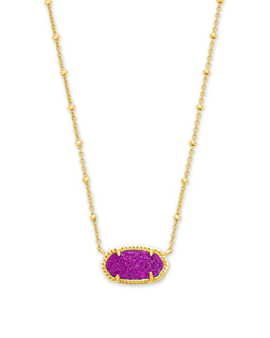 Elisa Satellite Necklace Gold Bright Plum Drusy