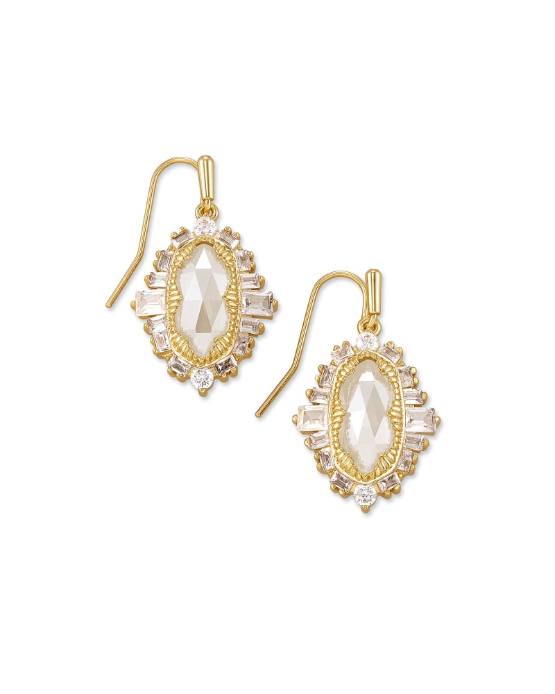 Kapri Drop Earrings Gold Luster Glass