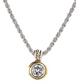 Beijos 8mm Bezel Set CZ Pendant Necklace K5019-AF05