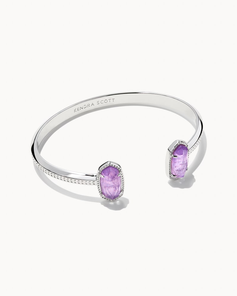 Elton Cuff Bracelet Rhodium Purple Mica