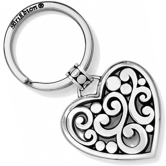 Silver Contempo Heart Keyfob - E15420