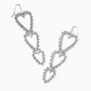Beaded Ansley Rhodium Statement Earrings