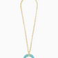 Rebecca Long Pendant Necklace Gold/Variegated Turq