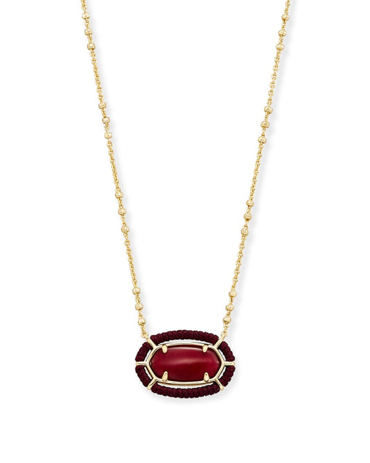 Threaded Elisa Necklace Gold Burgundy Illusion
